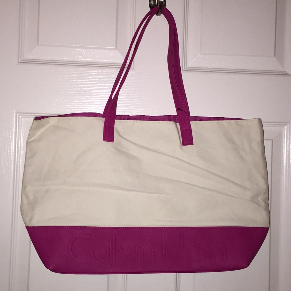 Calvin Klein (Pink and White colored ) Tote